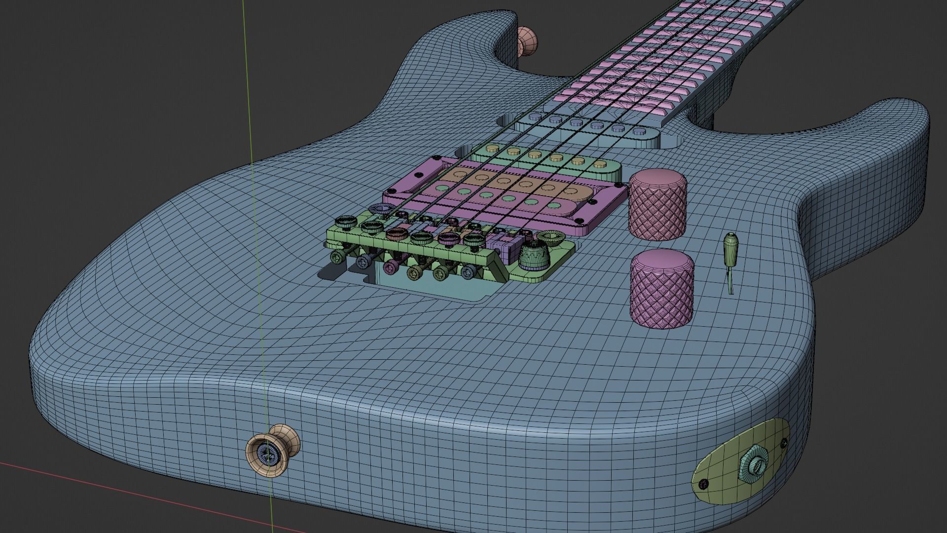 Super Strat Electric Guitar 3D model_6