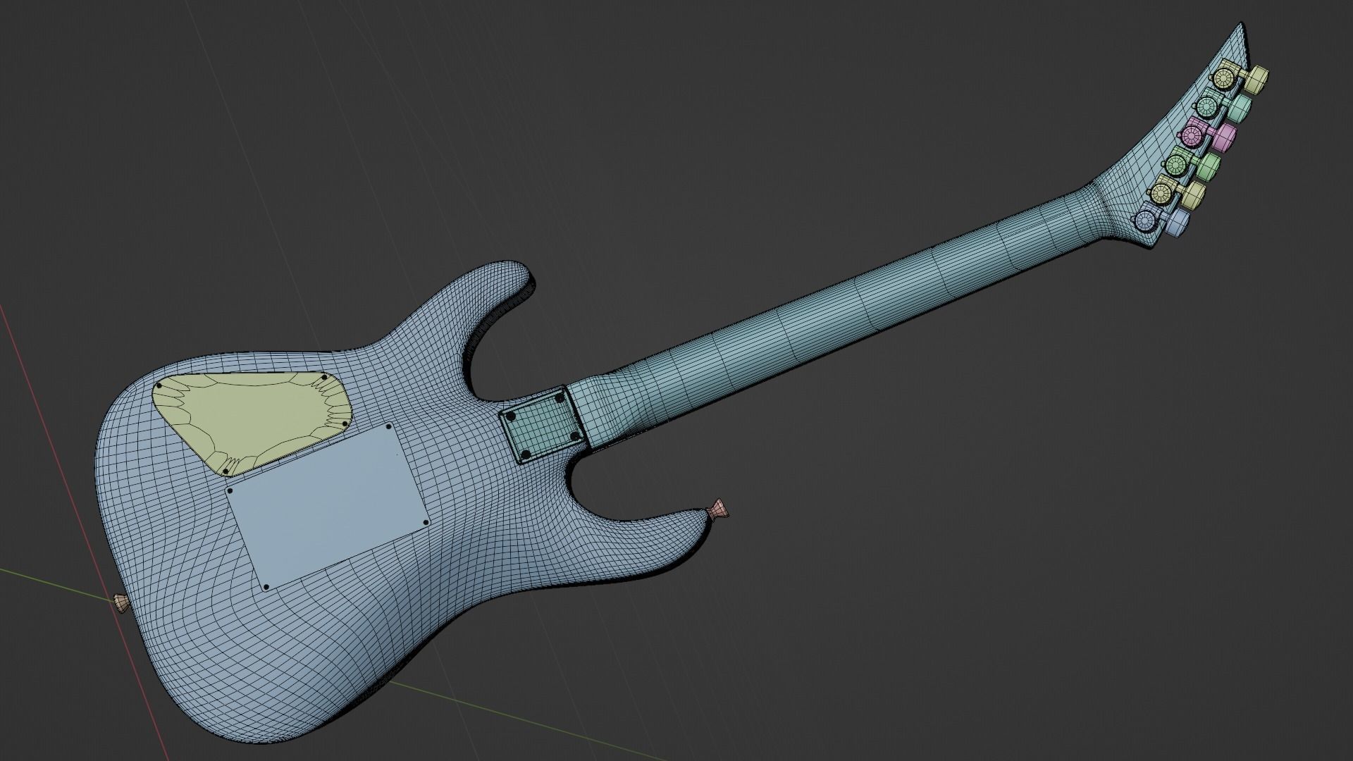 Super Strat Electric Guitar 3D model_8