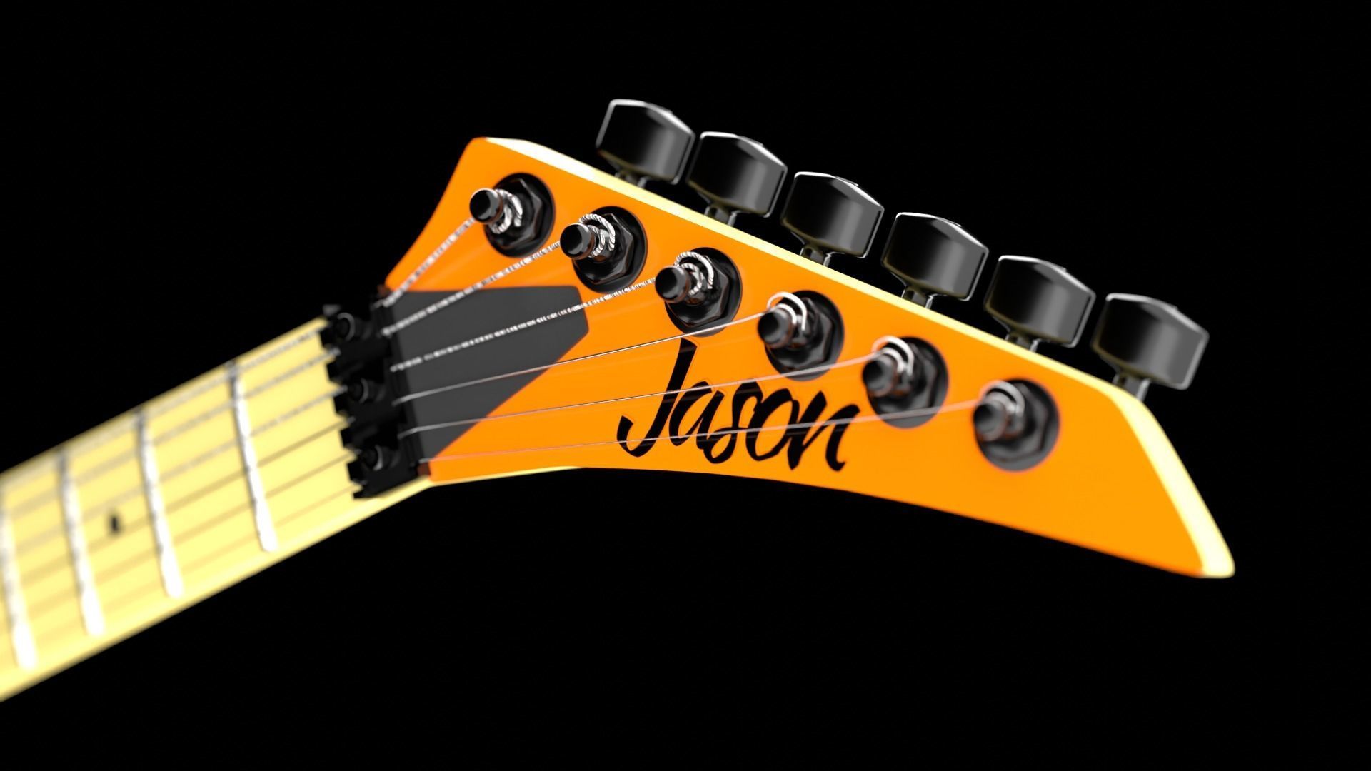 Super Strat Electric Guitar 3D model_3