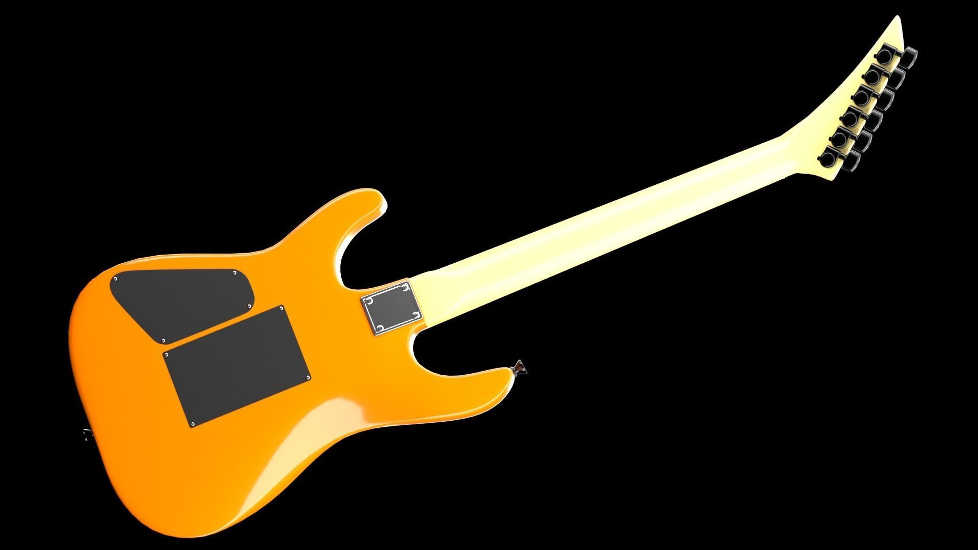 Super Strat Electric Guitar 3D model_4