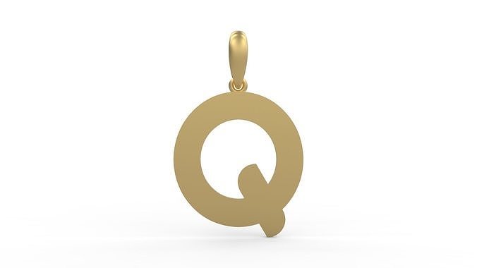 Initial Letters Pendant BATTLE ROYALE Q 3D print model