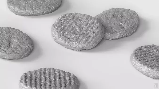 Burger patty 3D model 4
