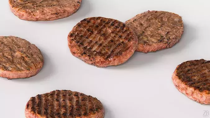 Burger patty 3D model 3