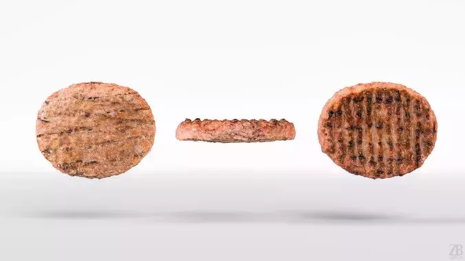 Burger patty 3D model 5