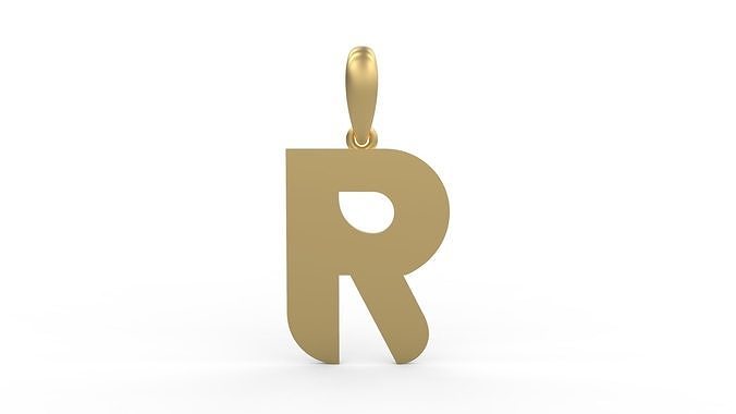 Initial Letters Pendant BATTLE ROYALE R 3D print model
