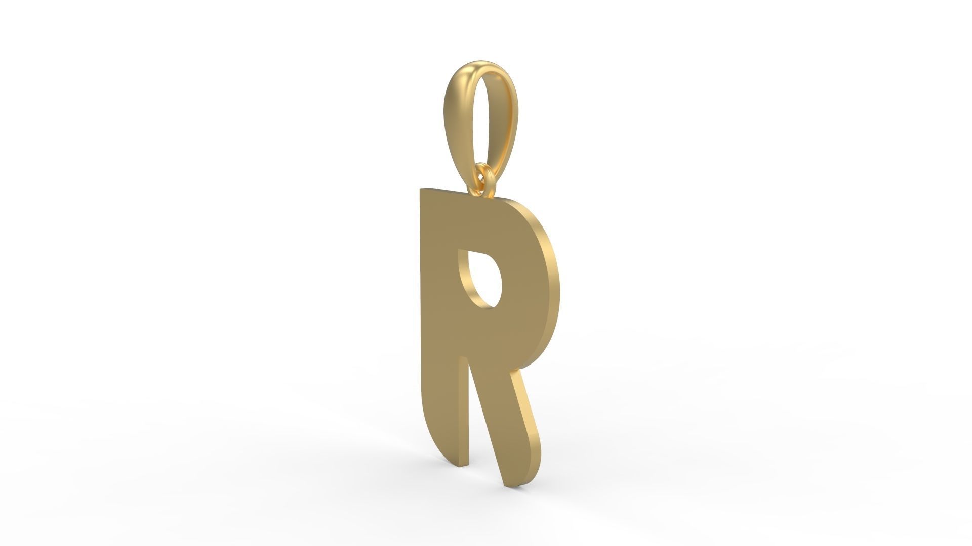 Initial Letters Pendant BATTLE ROYALE R 3D print model_1