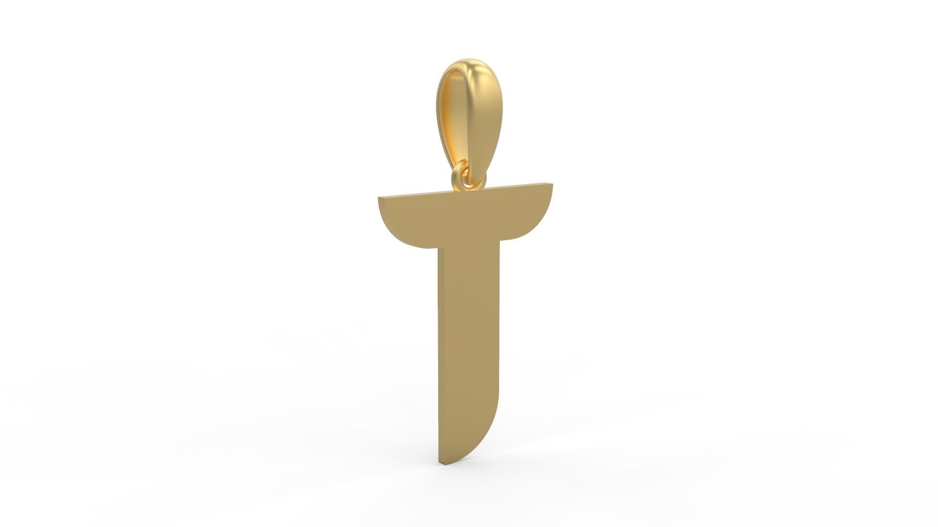 Initial Letters Pendant BATTLE ROYALE T 3D print model_3