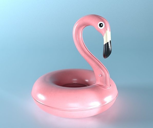 Inflatable pink flamingo for swimming in the pool 3D model