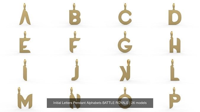 Initial Letters Pendant Alphabets BATTLE ROYALE 3D Model Collection