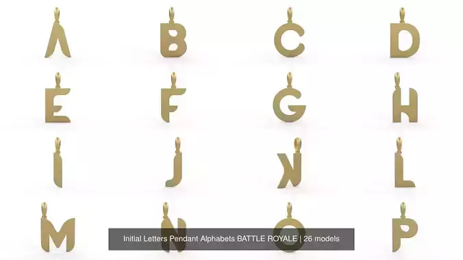 Initial Letters Pendant Alphabets BATTLE ROYALE