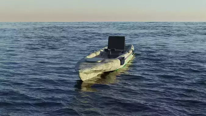 Kayak 3D model with laptop Low-poly 3D model