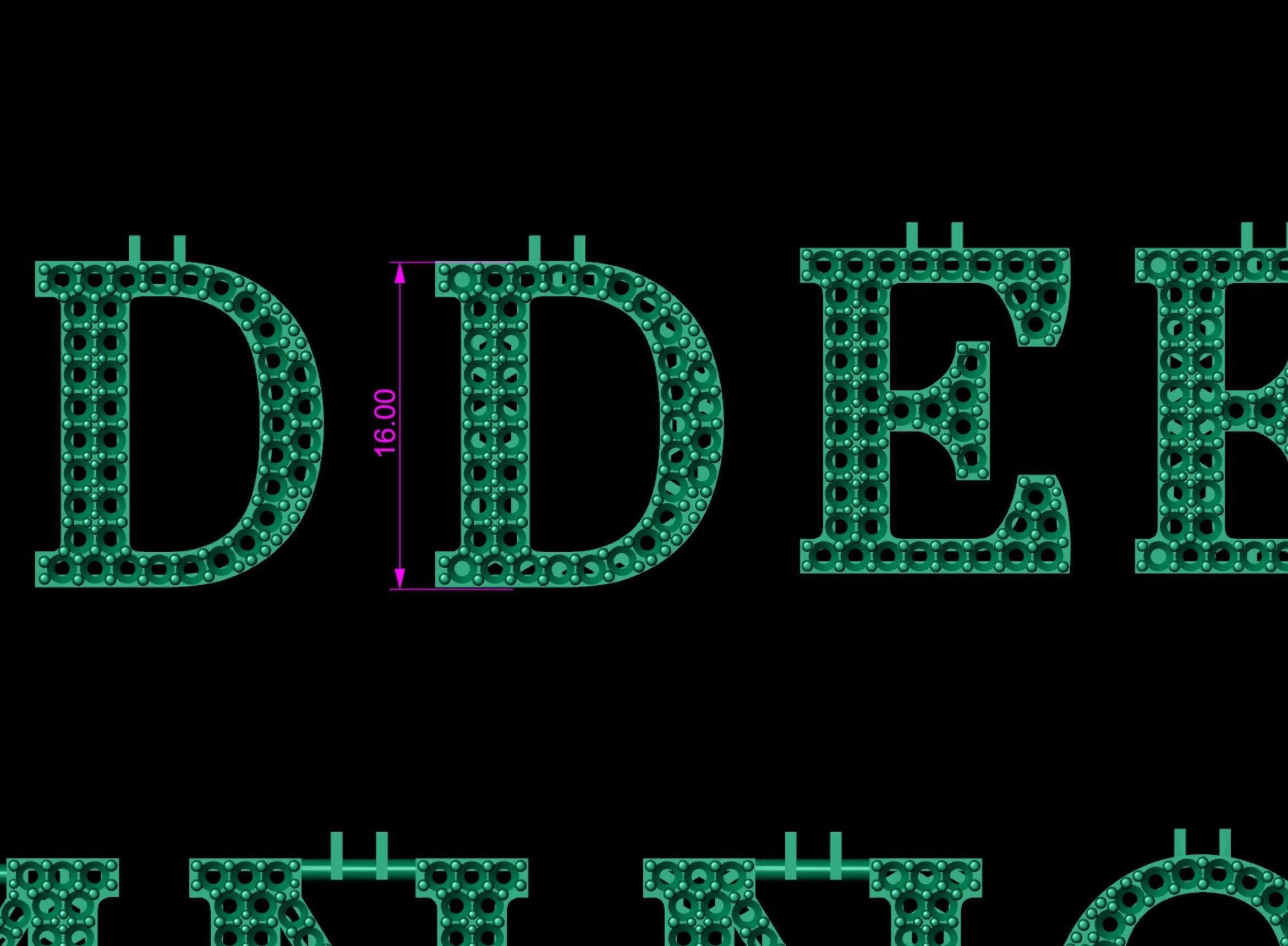 Alphabet letter Pendant  JUST STL 3D model_4