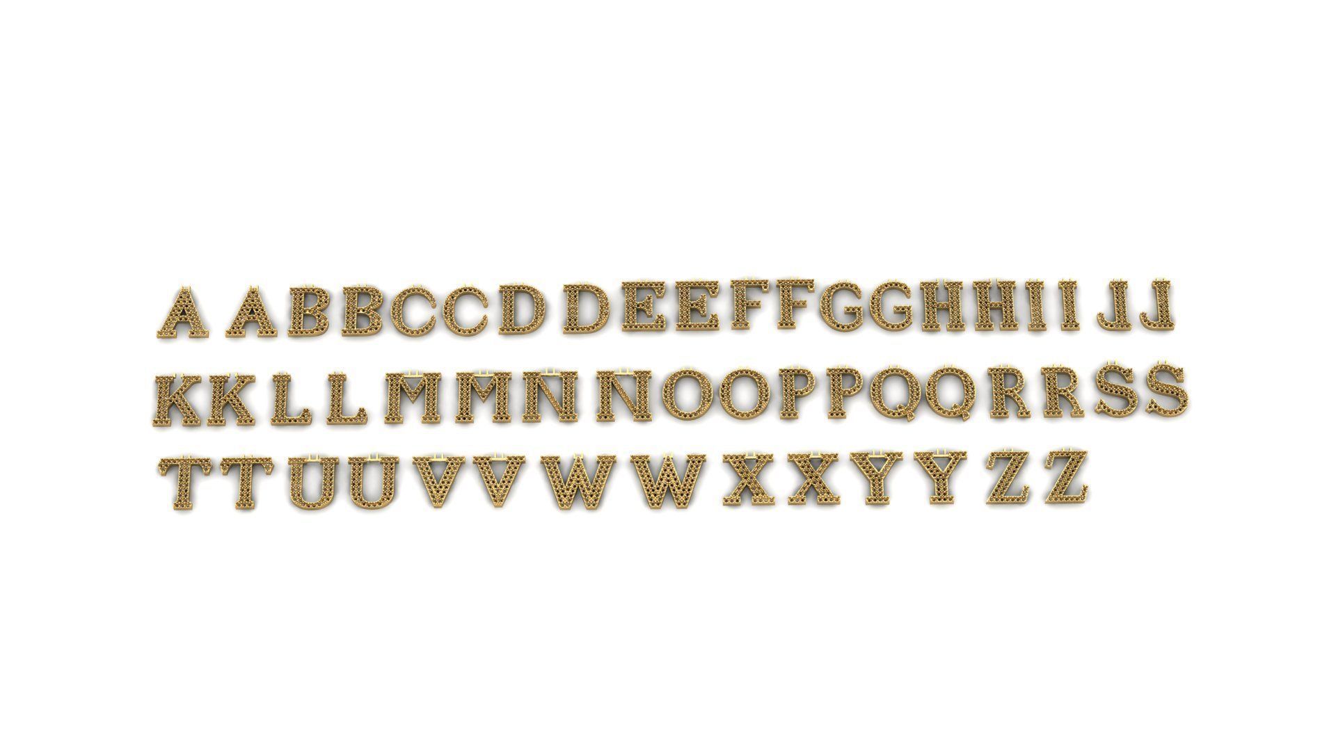 Alphabet letter Pendant  JUST STL 3D model_2