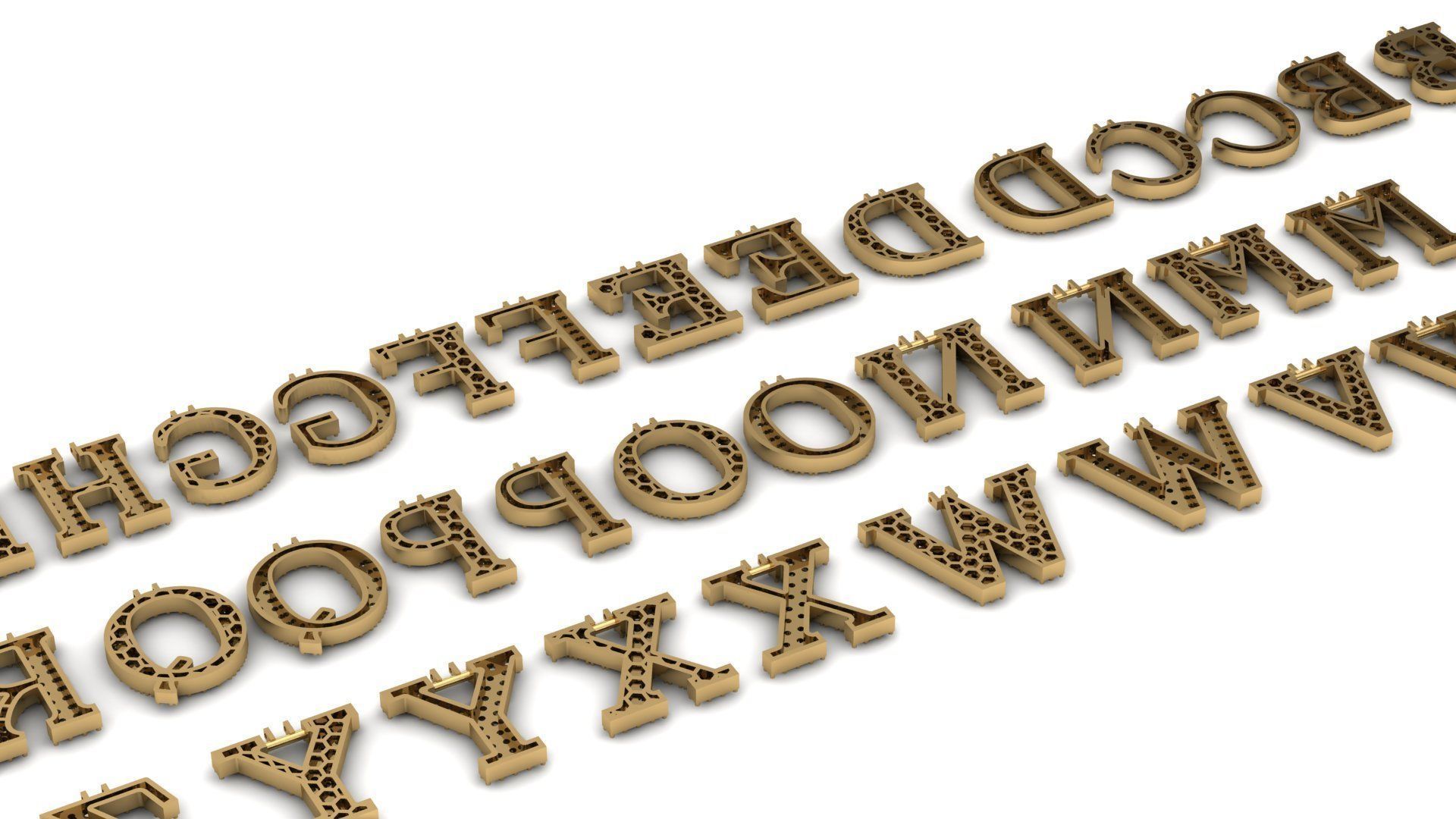 Alphabet letter Pendant  JUST STL 3D model_6