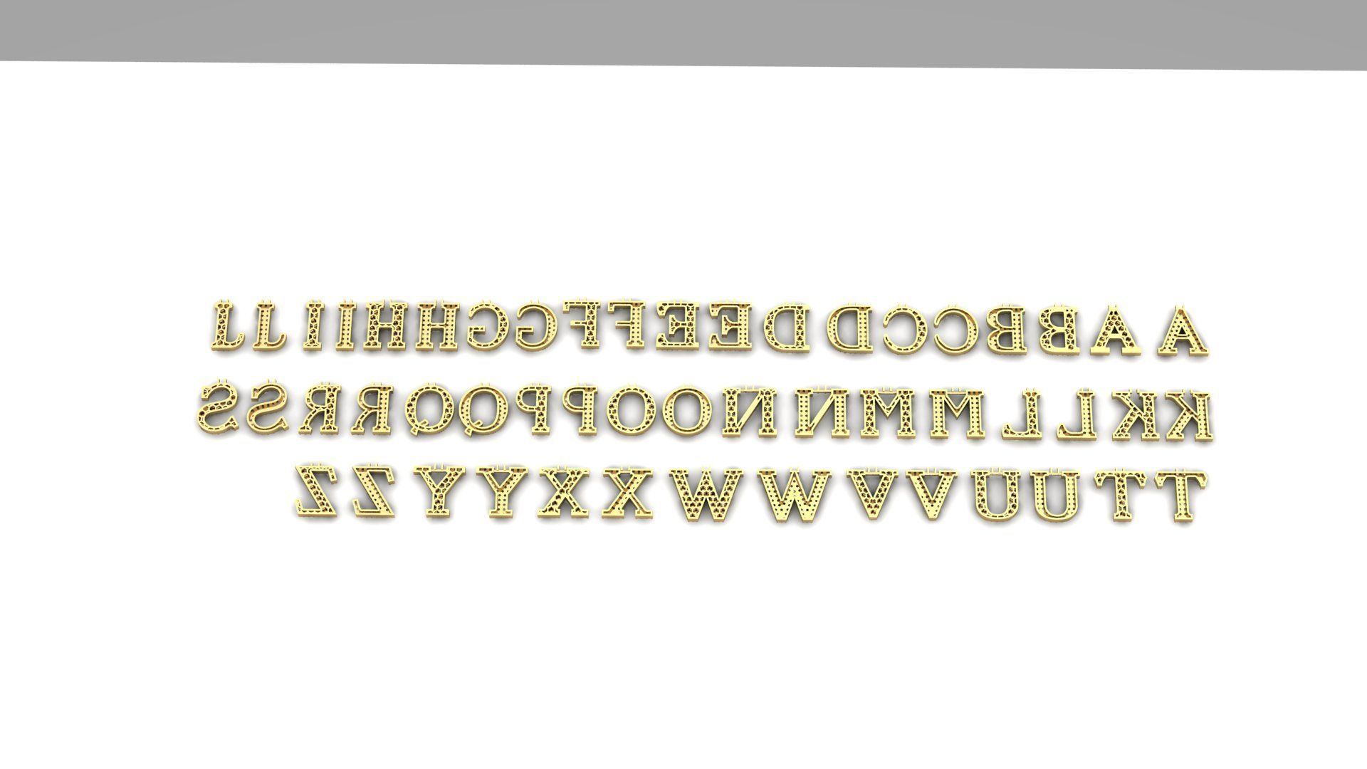 Alphabet letter Pendant  JUST STL 3D model_8