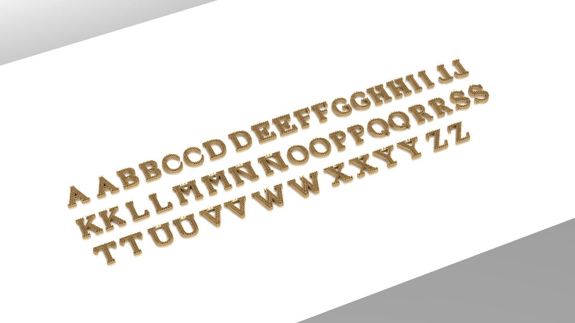 Alphabet letter Pendant  JUST STL 3D model_1