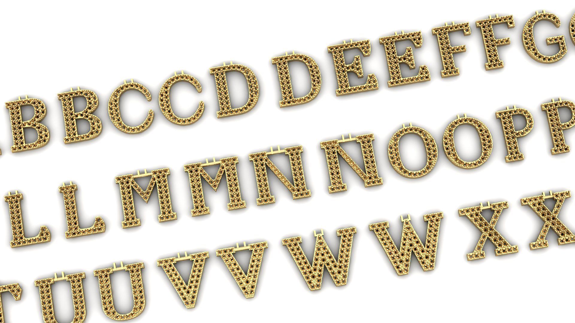 Alphabet letter Pendant  JUST STL 3D model_9