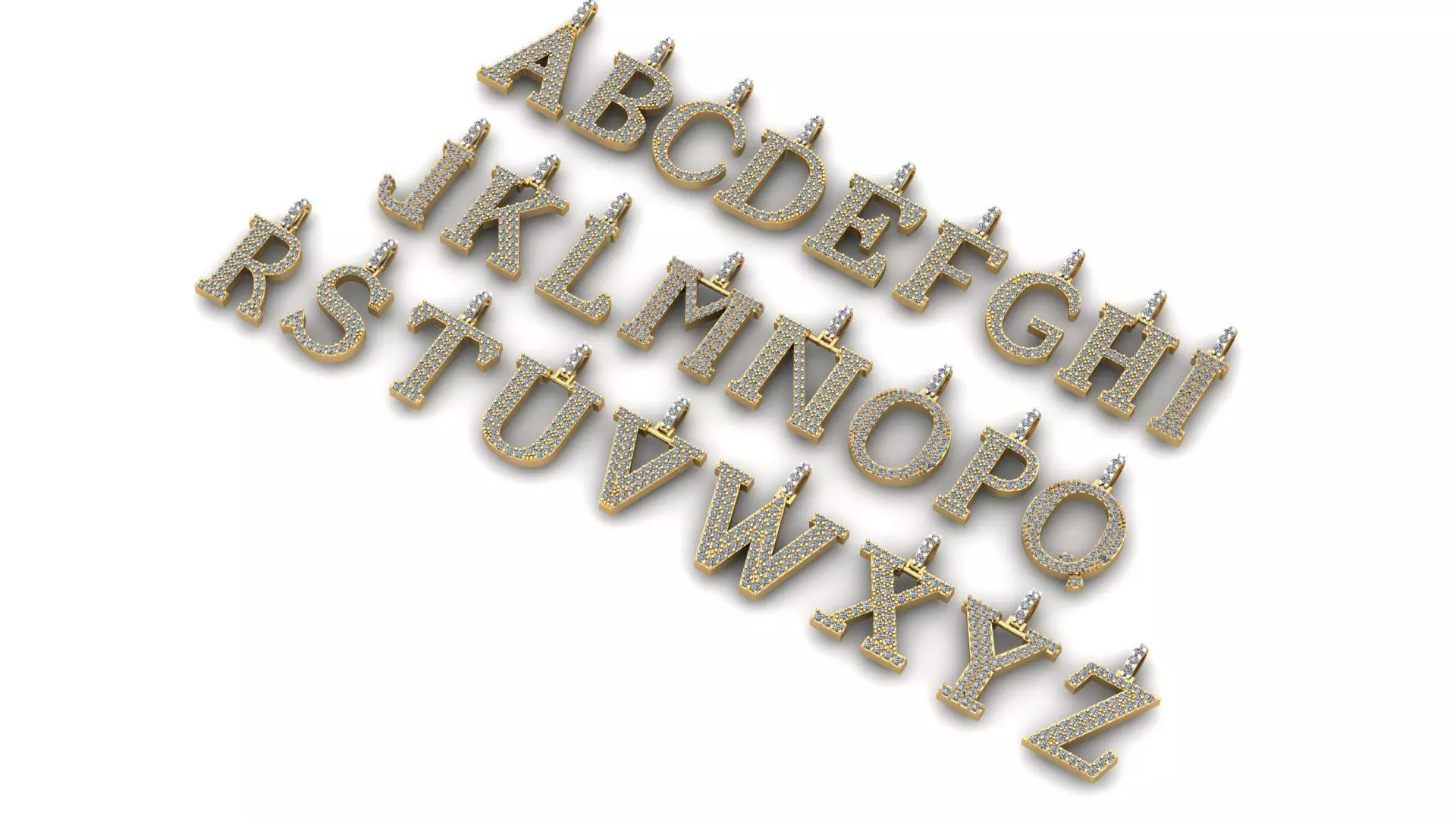 Alphabet letter Pendant  JUST STL 3D model_0
