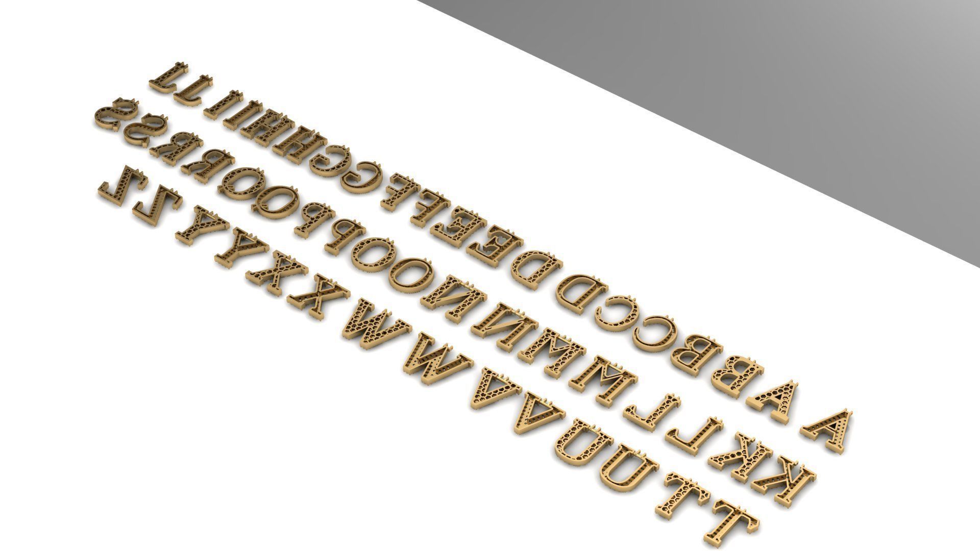 Alphabet letter Pendant  JUST STL 3D model_7