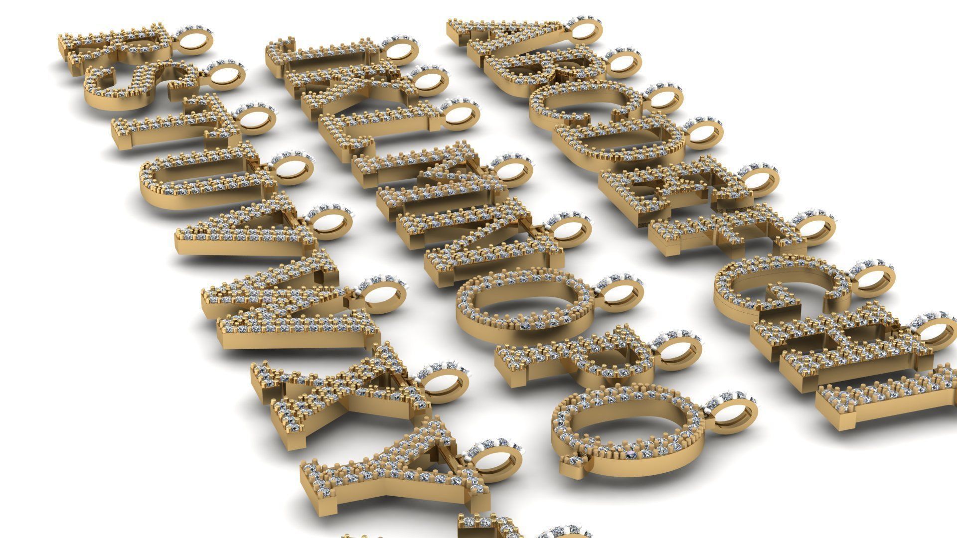 Alphabet letter Pendant  JUST STL 3D model_12