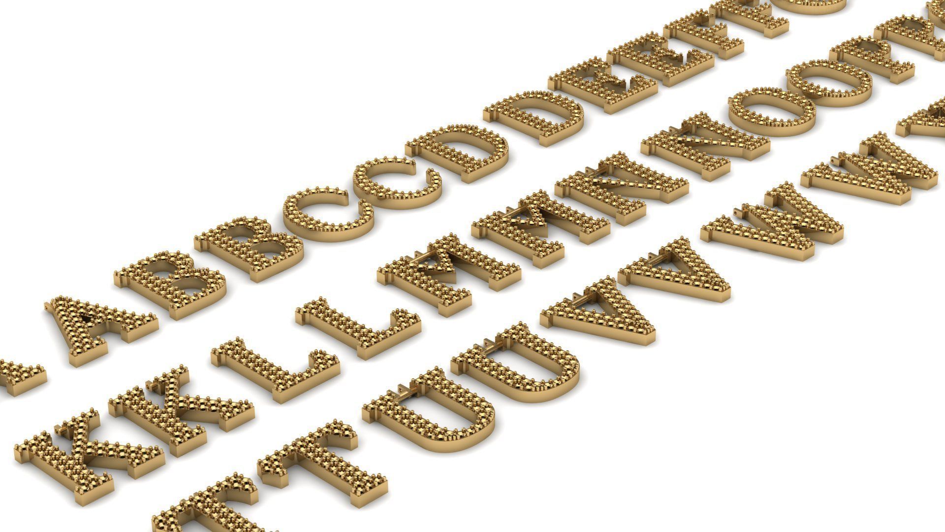 Alphabet letter Pendant  JUST STL 3D model_5