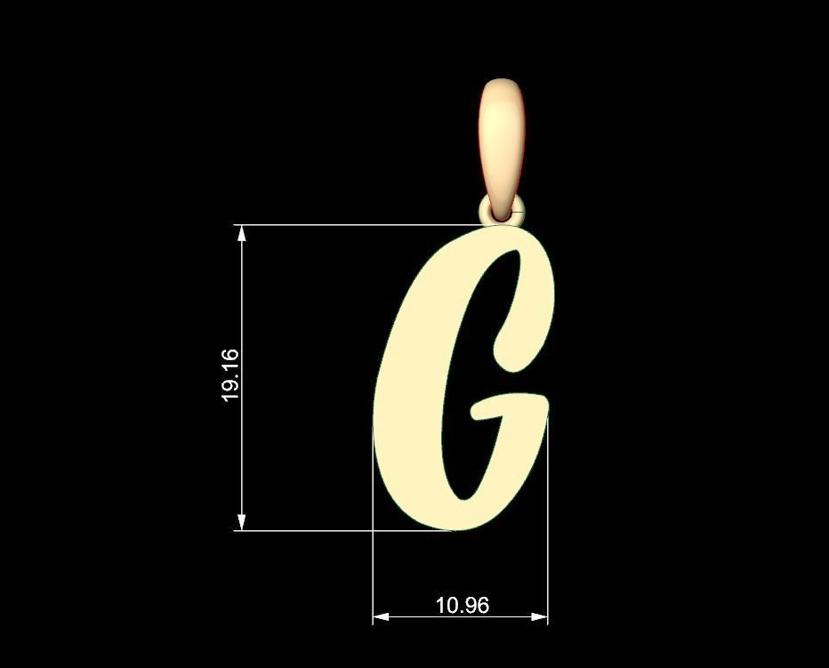 Initial Letters Pendant Beabella G 3D print model_4