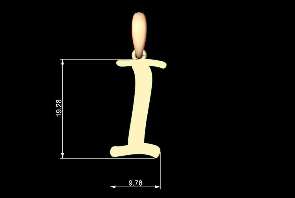 Initial Letters Pendant Beabella I 3D print model_4