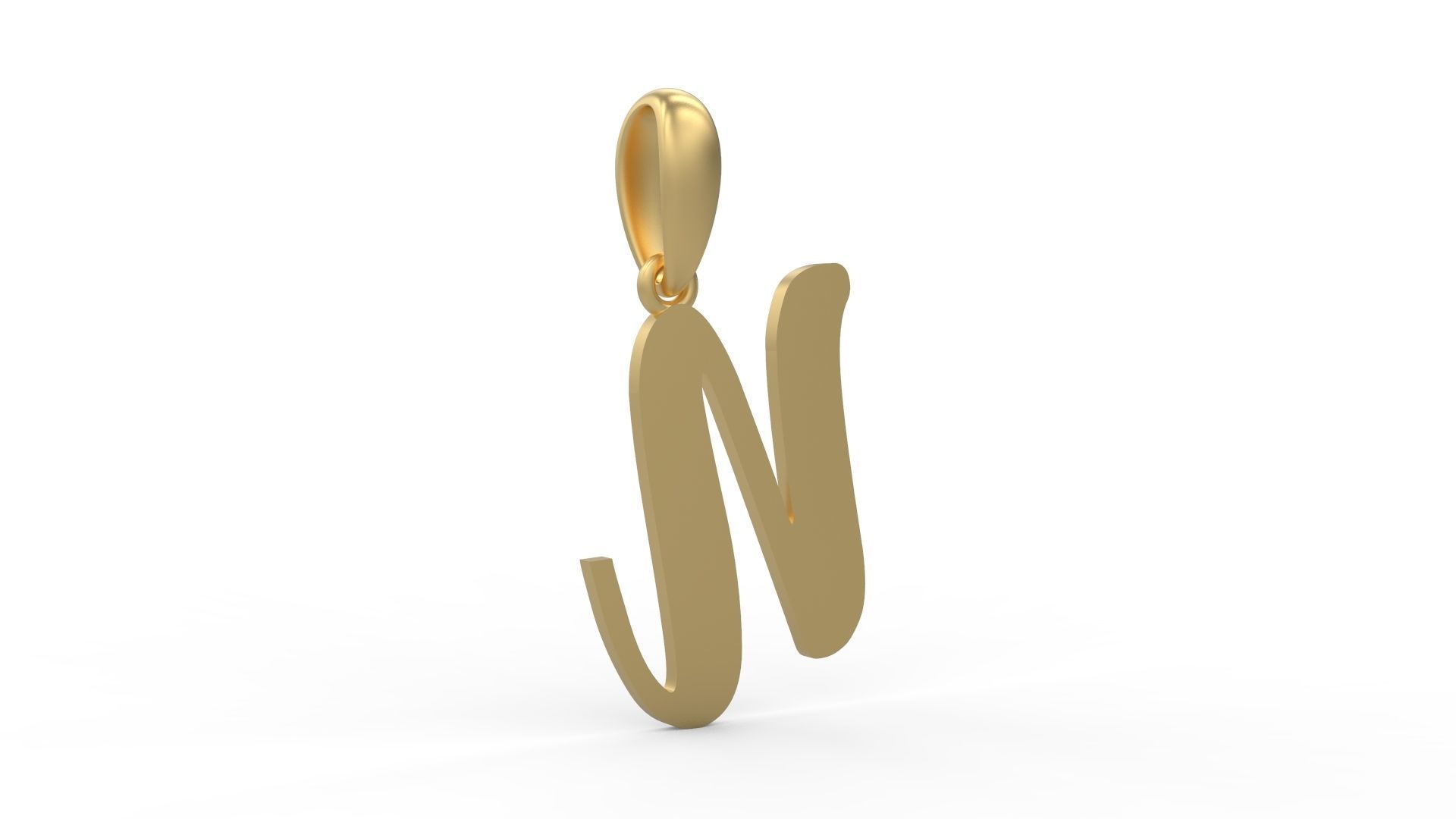 Initial Letters Pendant Beabella N 3D print model_3
