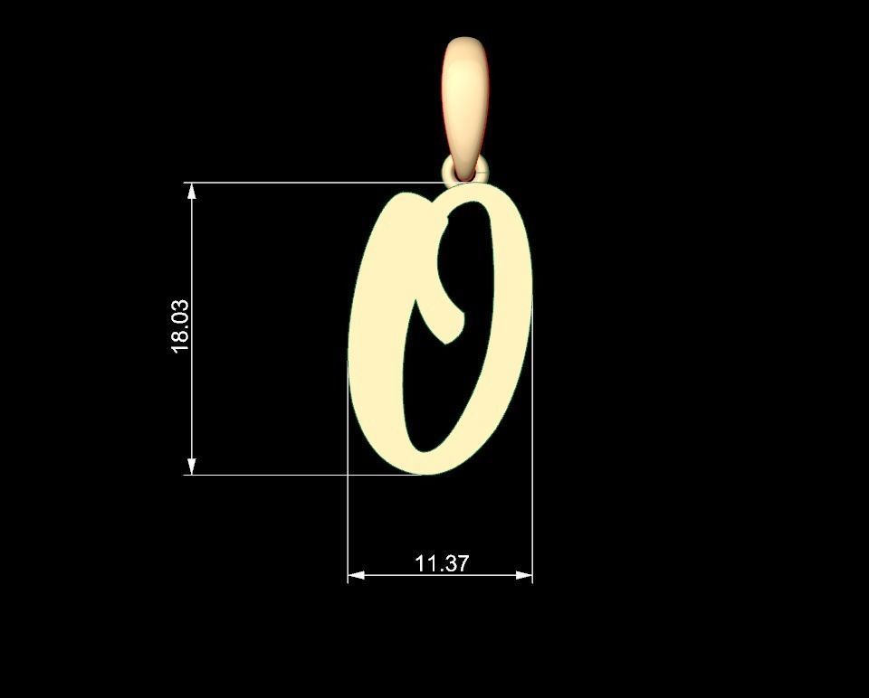 Initial Letters Pendant Beabella O 3D print model_4