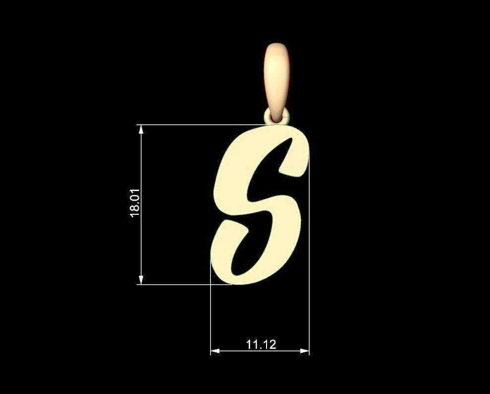 Initial Letters Pendant Beabella S 3D print model_4