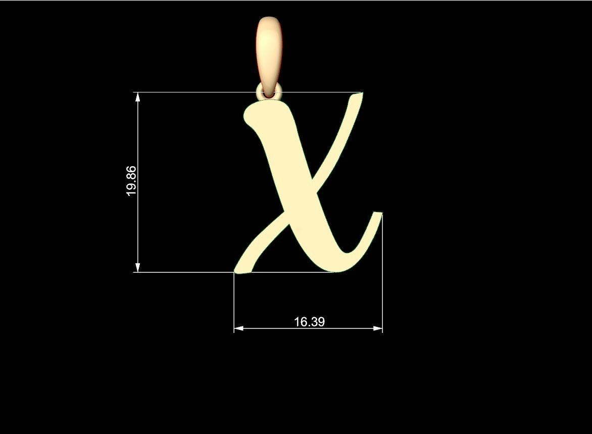 Initial Letters Pendant Beabella X 3D print model_4