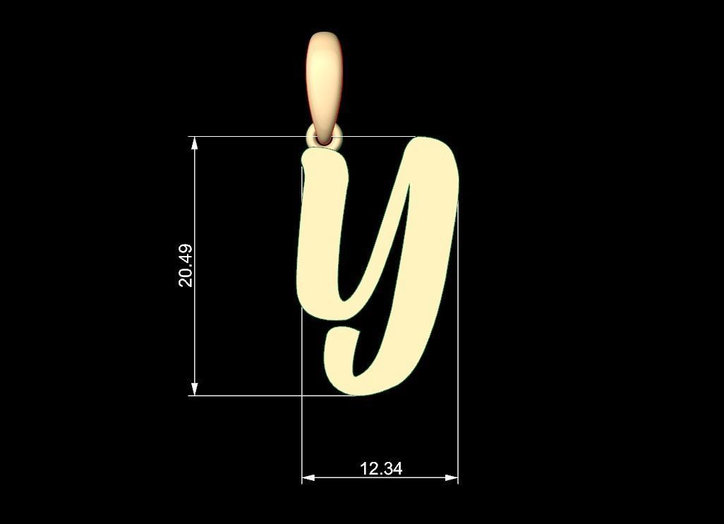Initial Letters Pendant Beabella Y 3D print model_4