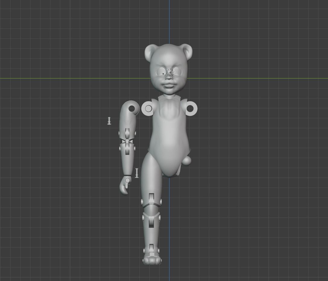 Articulated Bear Doll 3D print model_1