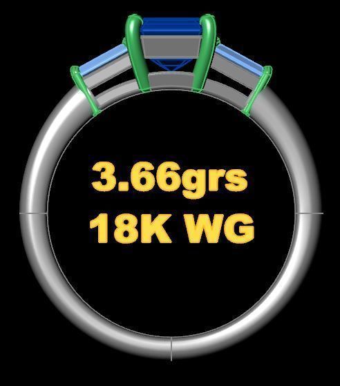 Three Stone Diamond Ring  3D print model_4