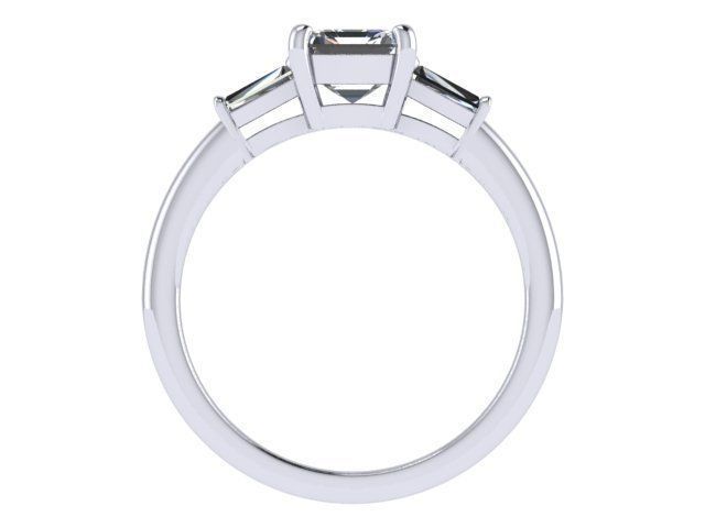 Three Stone Diamond Ring  3D print model_3