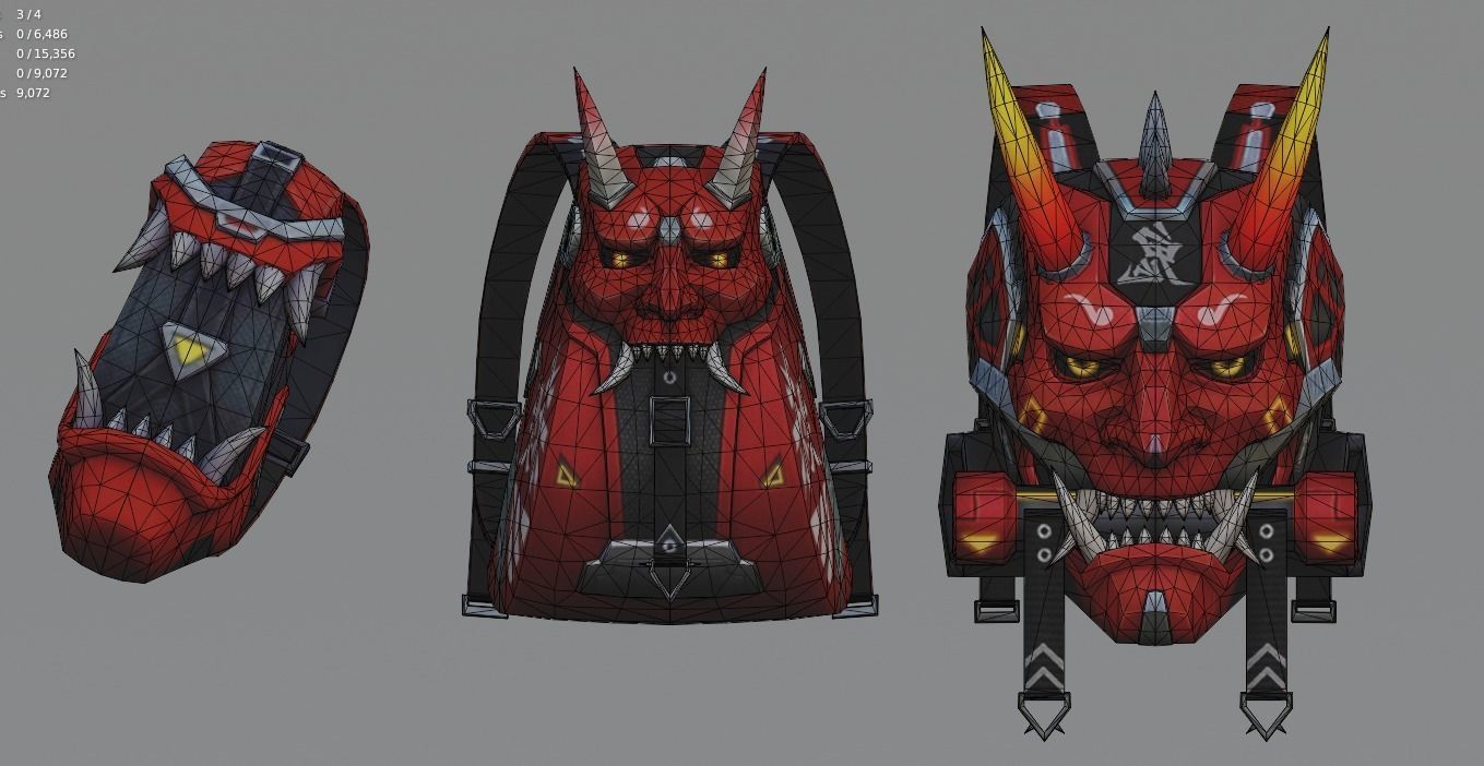 bag 3x Angeldevil Backpack 3D model_10