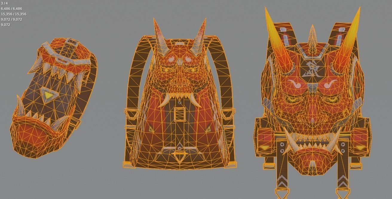 bag 3x Angeldevil Backpack 3D model_9