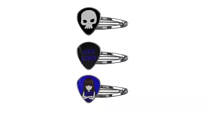 Hair snap clips blue color girl 3 style v2