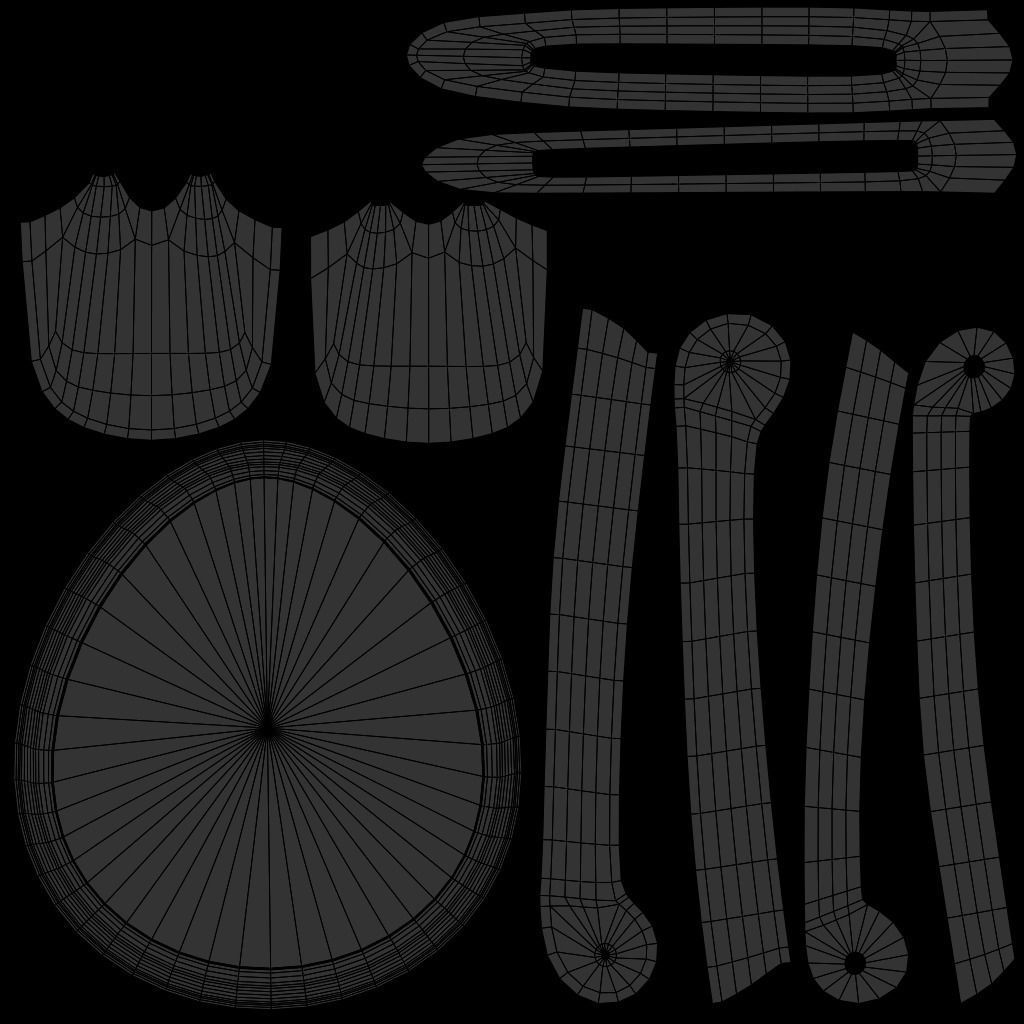 Hair snap clips green color girl 3 style v3 3D model_10