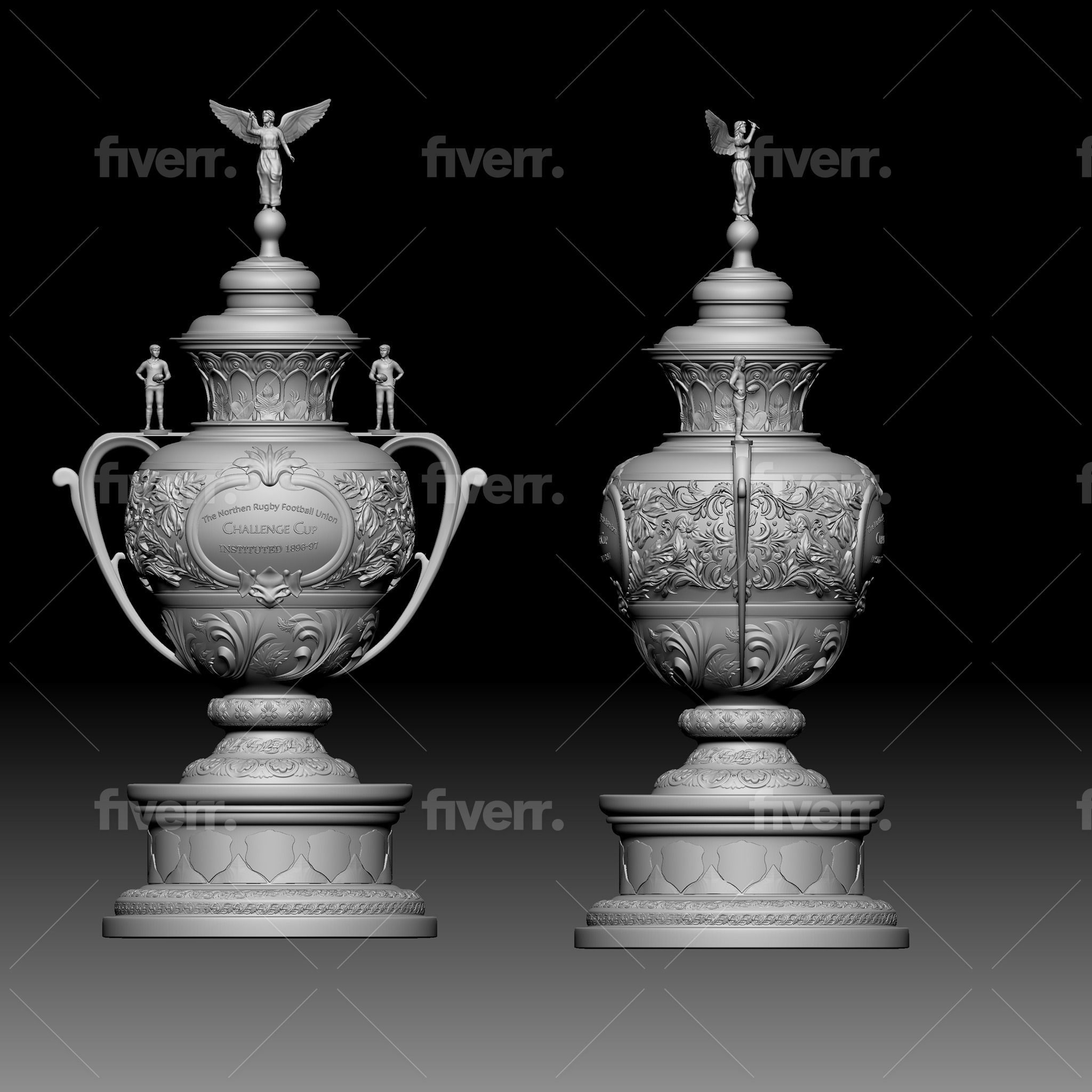 Rugby League Challenge Cup Trophy 3D print model_1