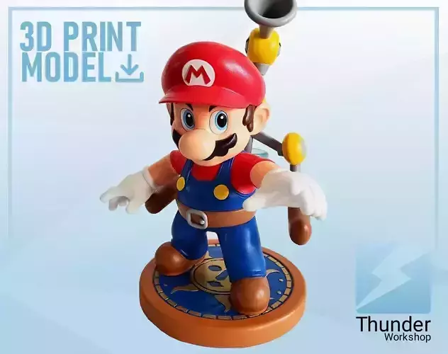 SUPER MARIO SUNSHINE - 3D PRINTABLE STATUE 3D print model