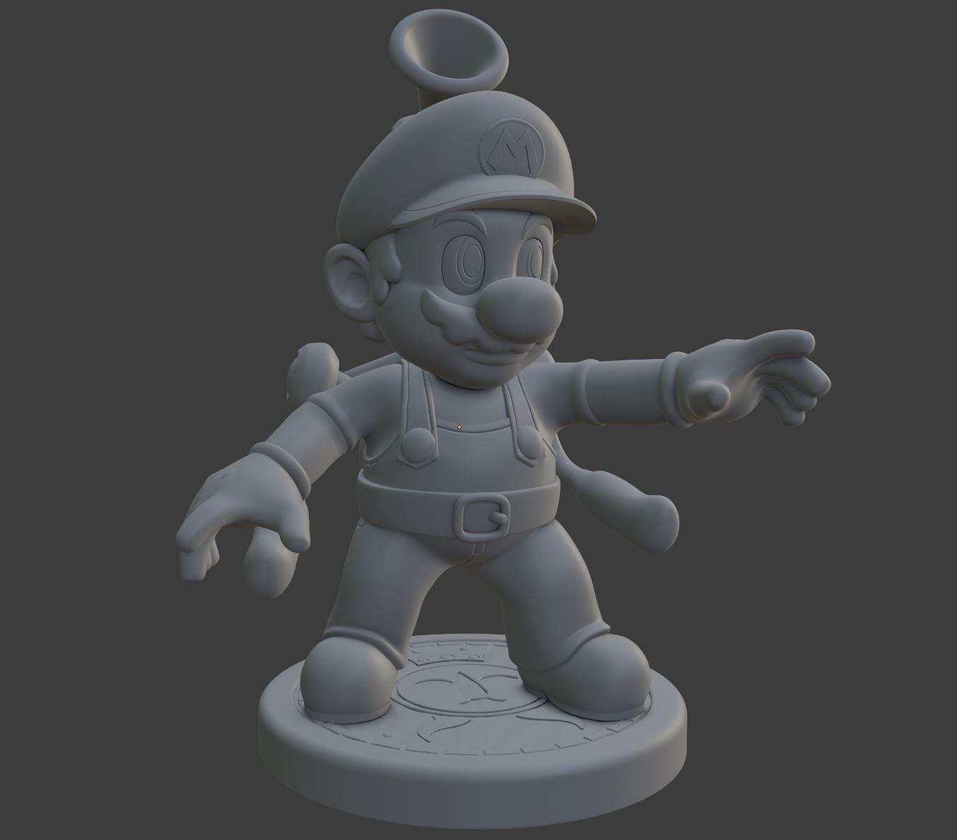 SUPER MARIO SUNSHINE - 3D PRINTABLE STATUE 3D print model_3