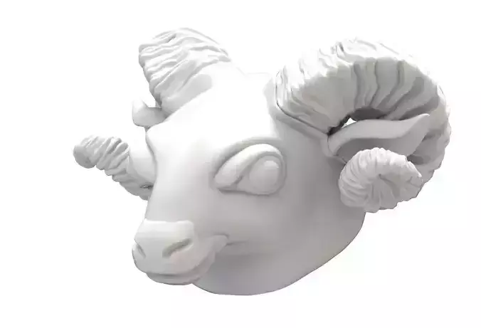3D Printable concept Sheep head 3D print model