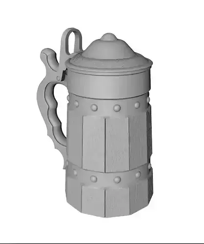 Tankard with lid 3D print model