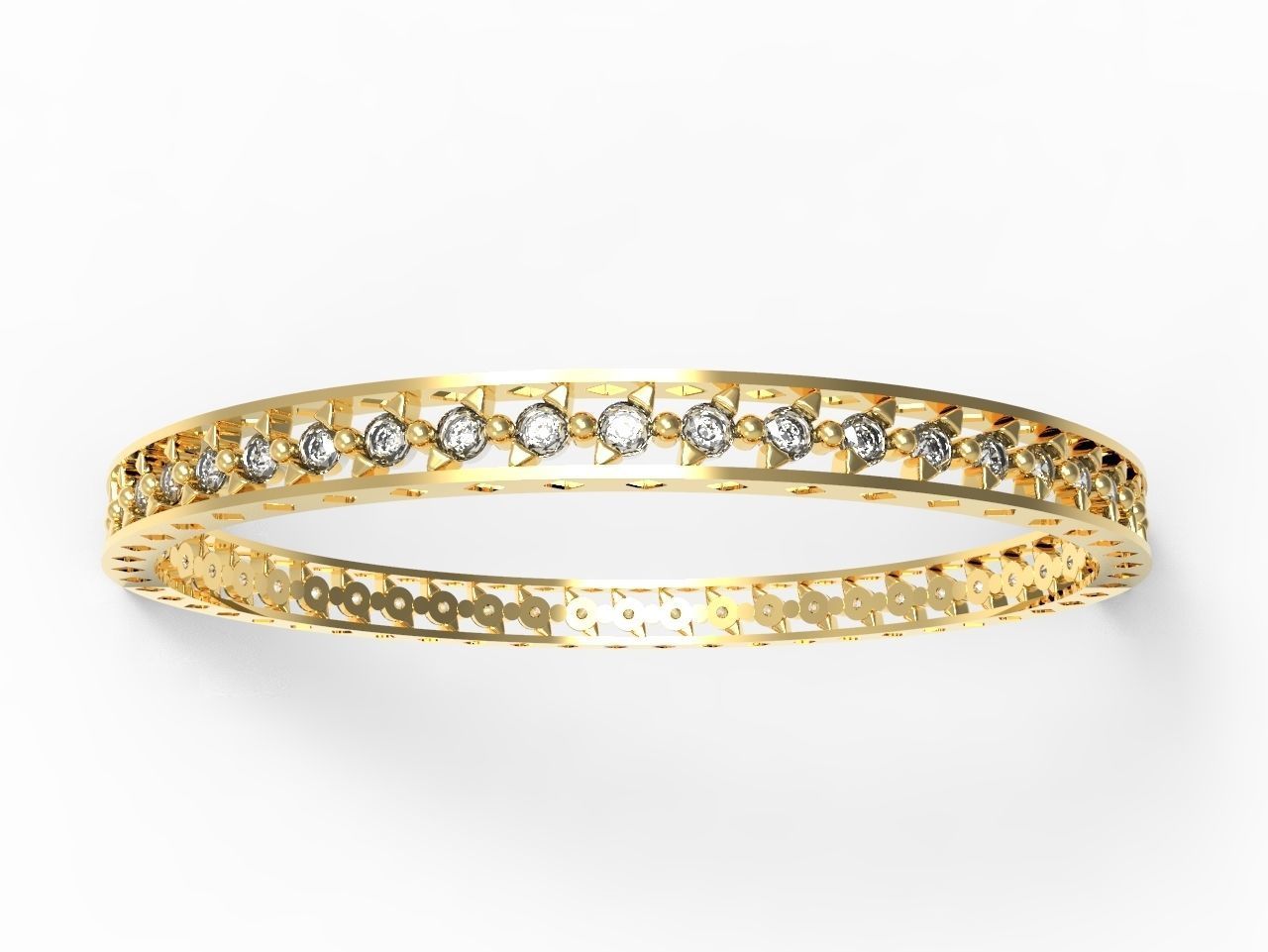 Diamond Bangle 3dm stl obj detail 3D print model B0001 3D print model_4