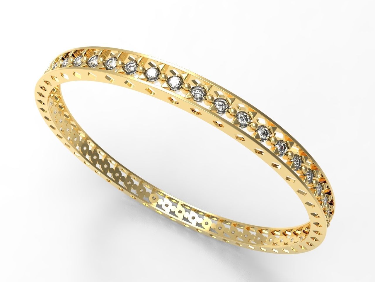 Diamond Bangle 3dm stl obj detail 3D print model B0001 3D print model_3