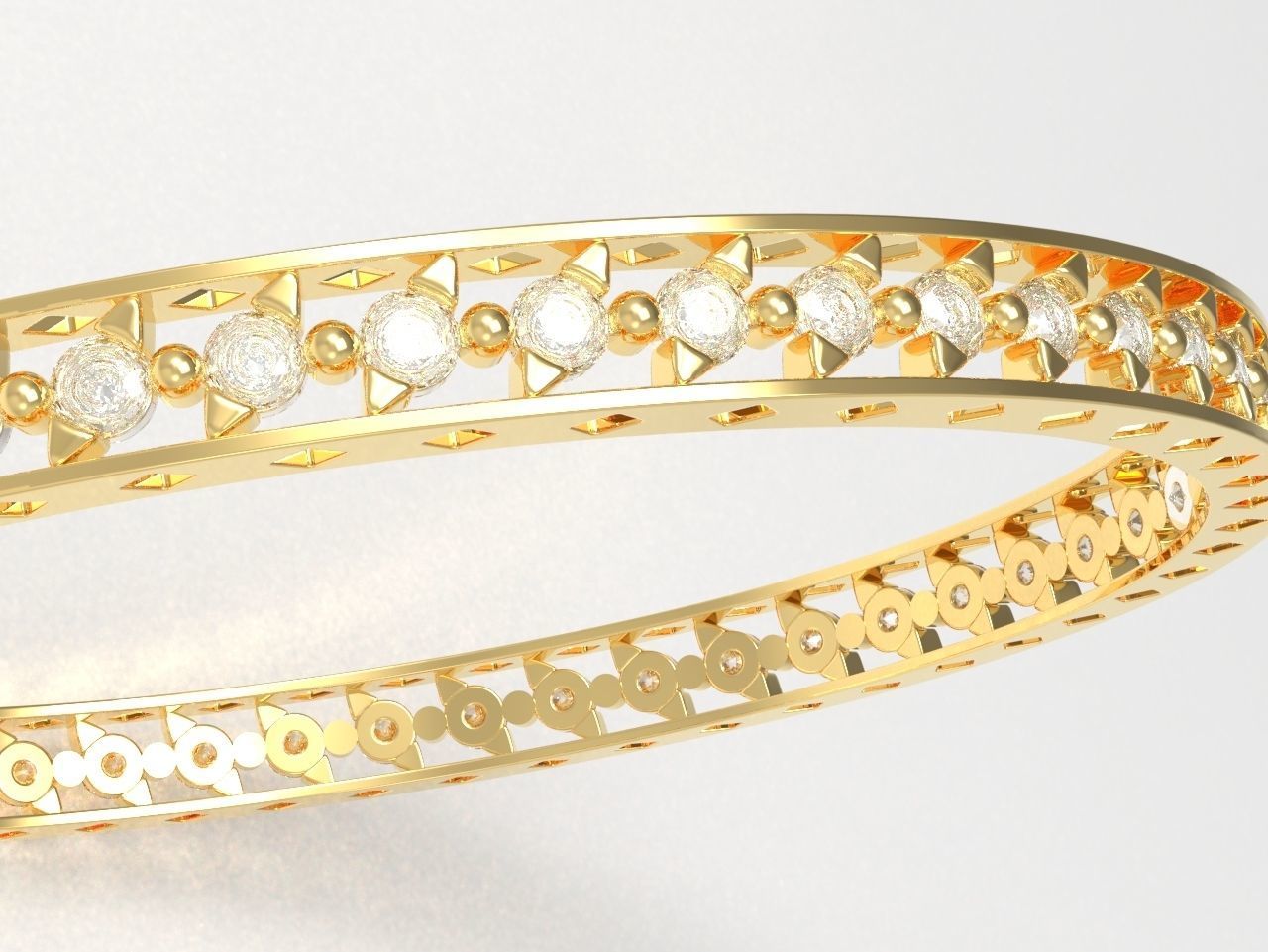 Diamond Bangle 3dm stl obj detail 3D print model B0001 3D print model_5