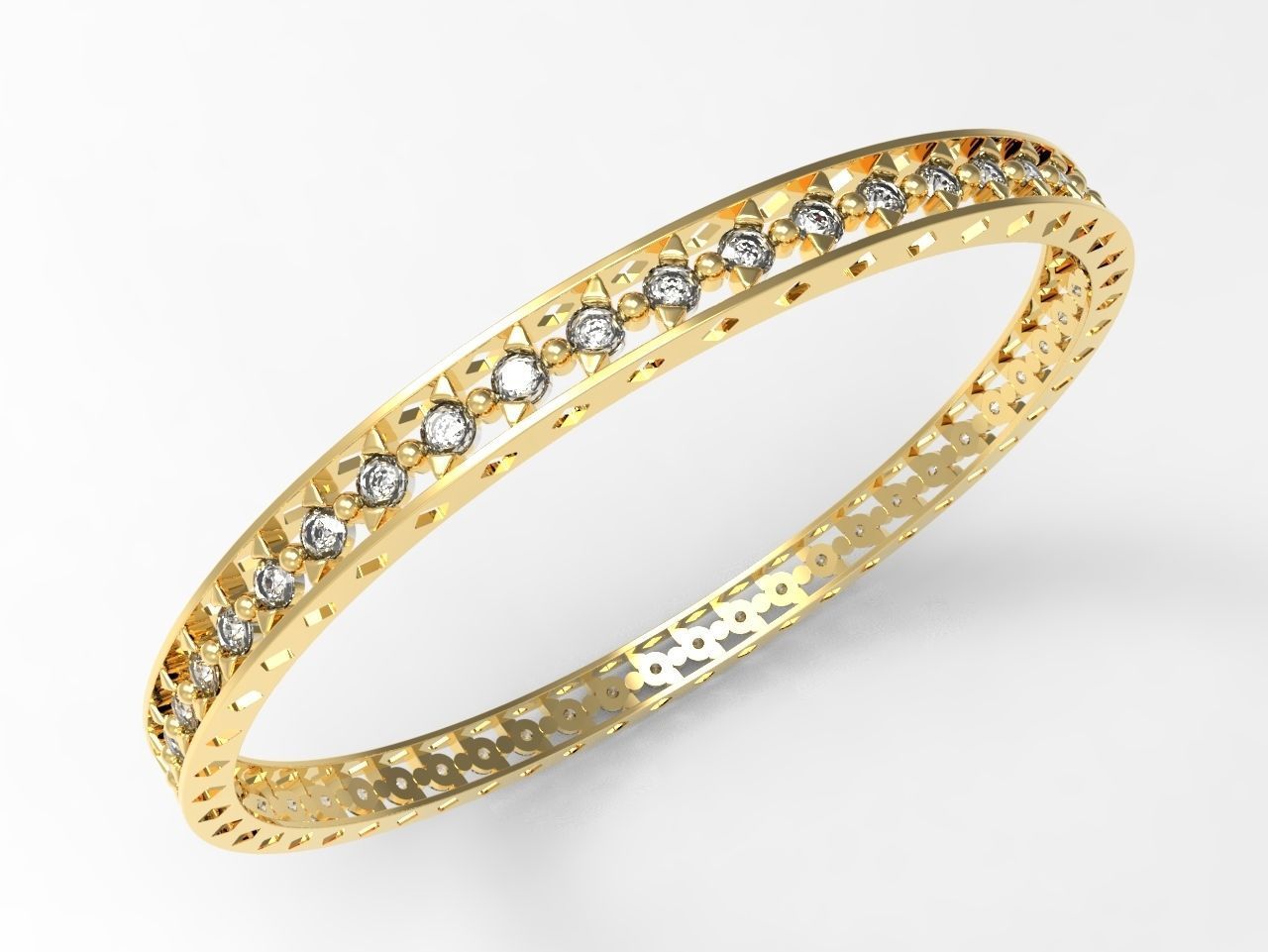 Diamond Bangle 3dm stl obj detail 3D print model B0001 3D print model_1