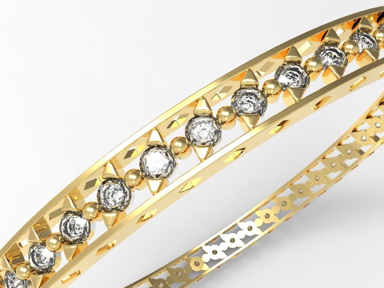 Diamond Bangle 3dm stl obj detail 3D print model B0001 3D print model_2