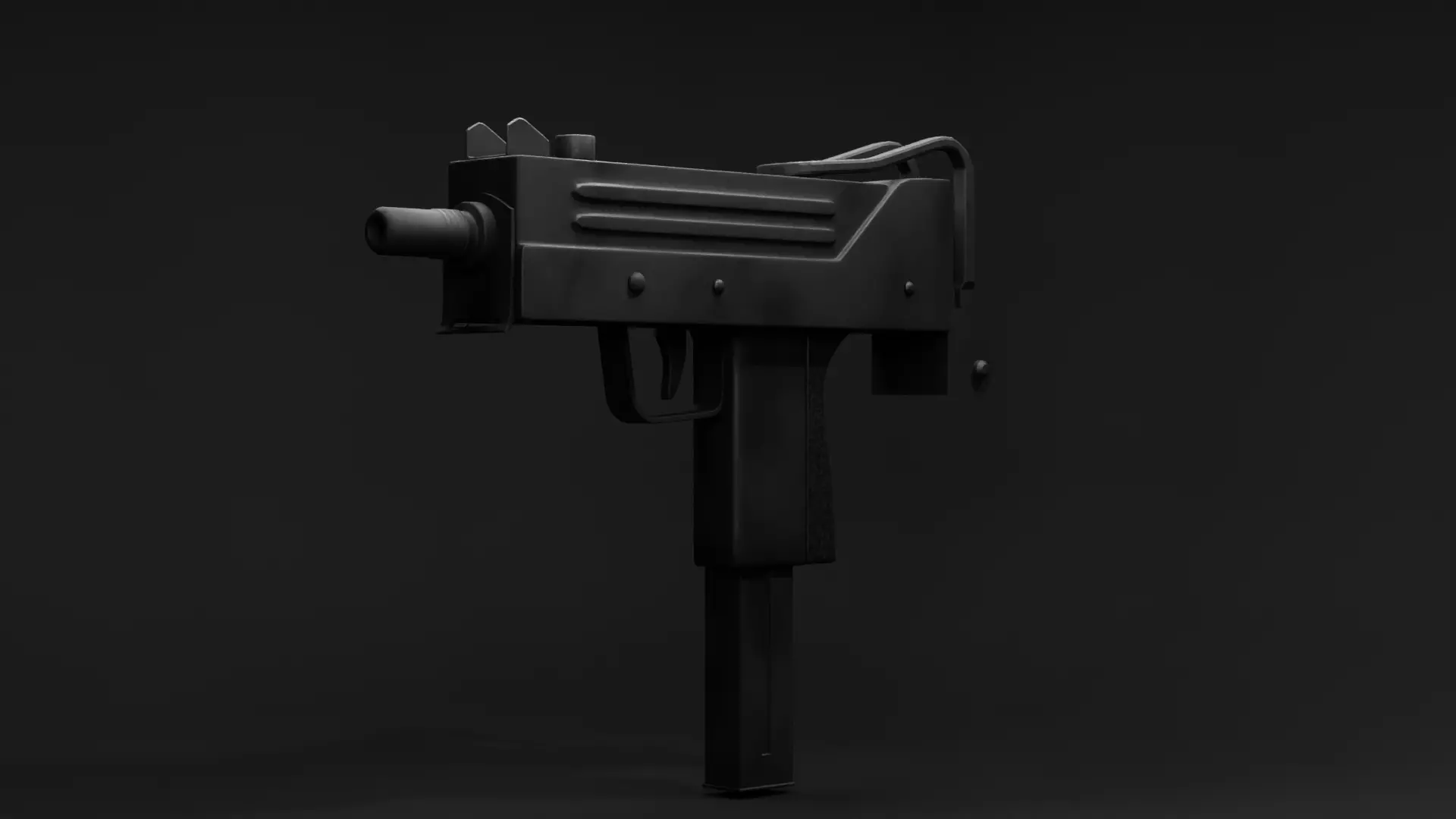 Mac 10 Low-poly 3D model_0